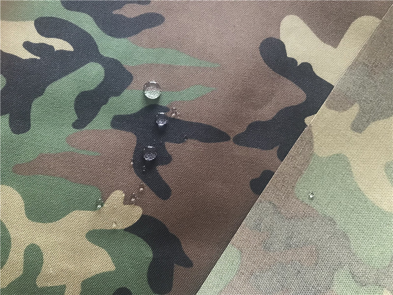 Nylon Cordura ຜ້າ Camouflage ພິມ Waterproof ເຄືອບ Pu